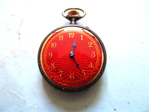 Swiss ladies red enamelled - ladies,