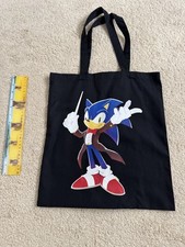 Sonic The Hedgehog Symphony World tour black cotton tote bag