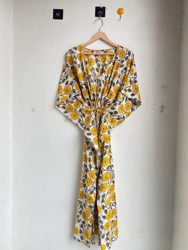 Yellow kitty kaftan indian - yellow,