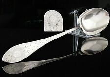 Antique Sterling  Silver Basting Spoon, Whiting, Colonial A Engraved Pattern