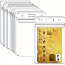 Clear ID Card Badge Pass Holder Pocket Plastic Wallet 2 Types For ID Lanyards