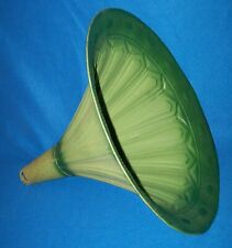 ANTIQUE GRAMOPHONE HORN GREEN 1920s 19" DIAMETER GC METAL