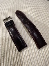 Genuine Alligator vintage Watch Strap 20/18 curved lug quick release Brown