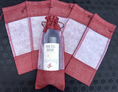 Deep red burlap hessian - x,