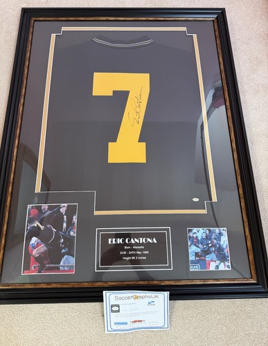Framed signed eric cantona - framed,