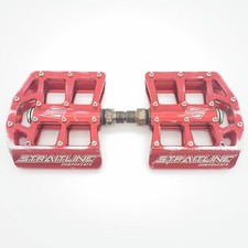 Straitline Defacto Platform Pedals Flatties Flats Red 9/16" Freeride DH Red 515g