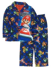 Mario Kart Boys Blue Flannel