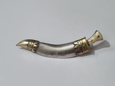 Antique Miniature Solid Silver & Gilt Gurkha Kurki Sword & Sheath Brooch