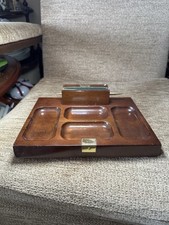 VTG The Bombay Company Men’s Mahogany & Brass Dresser Desk Valet Tray/Organizer