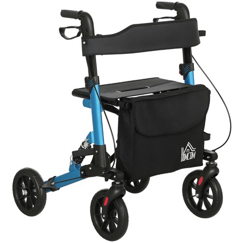 Homcom folding rollator walker - folding,