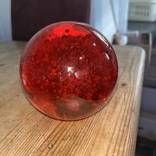 VINTAGE RUBY RED ART GLASS  ORNAMENT PAPERWEIGHT