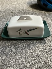 Denby Greenwheat Stoneware Butter Dish Excellent Condition Vintage