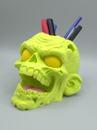 Neon green zombie - zombie, skull