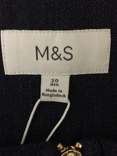 M&S Women's Waistcoat Denim Indigo Blue Gold Zip Square Neck S/Less New F1