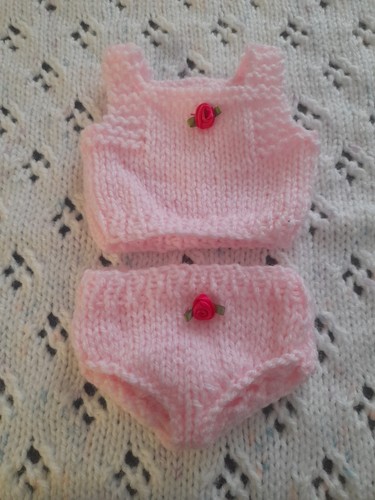 Hand knitted dolls - hand, underwear