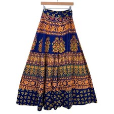 Vintage Block Print Maxi Skirt
