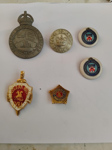 Vintage police cap badges - vintage,