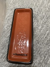 NANDOS BROWN CERAMIC DIPPING SIDE PERI PERI SAUCE RECTANGULAR DISH PLATE