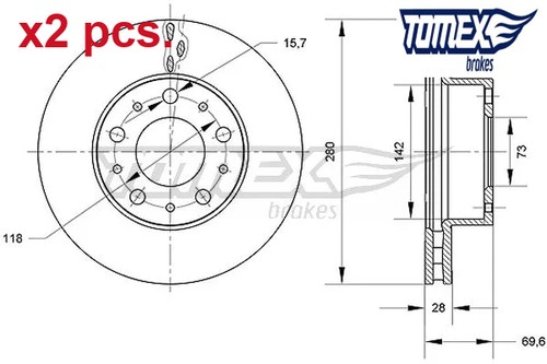 Pcs front brake disc set - brake,