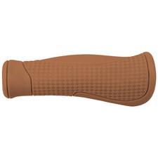 Bicycle Handlebar Grips - 130mm - Brown - Anatomical Shape - Rubber - 22mm Bars