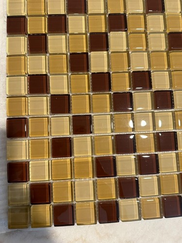 Dark beige mix glossy glass - mix,