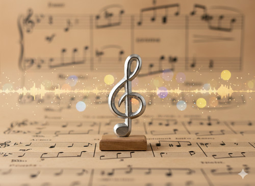 Aluminium music note solid - aluminium,