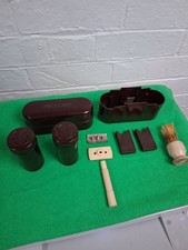 Vintage  1940s Brown Bakelite " WARDONNIA" Shaving Kit. NO RAZORBLADES INCLUDED