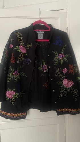 Indigo moon black floral - black,