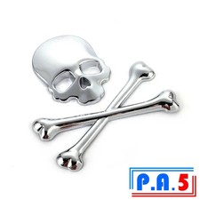 Skull cross bones chrome car - bones,