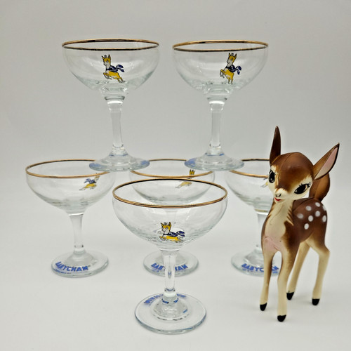 Babycham glass set 6 - babycham,