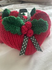 Hand Knitted Christmas Hearts