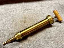 Antique brass pump - wood, handle