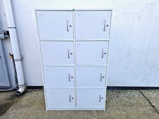 8 Door White Wooden Locker