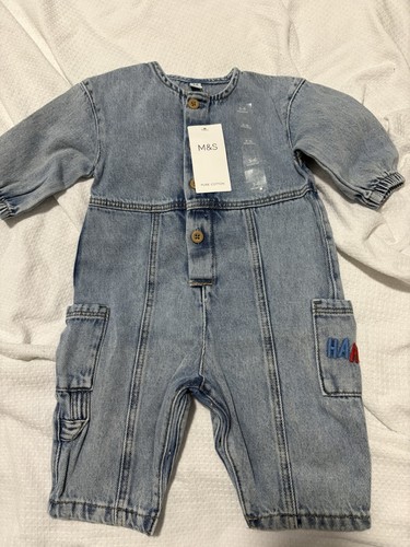 Baby boys denim suit bnwt - m&s,