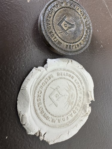 Antique masonic brass seal - masonic,