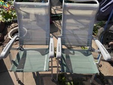 Two Dukdalf Paso Doble folding reclining chair in green/white