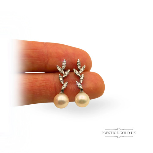 18ct white gold pearl diamond - gold,