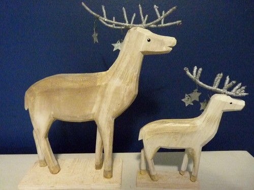 Wooden reindeer duo free - wooden,