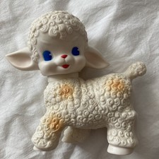 Cute Vintage Lamb Squeaky Toy Milk & Berries