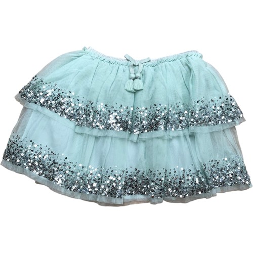 Sequin layered skirt mint - sequin,