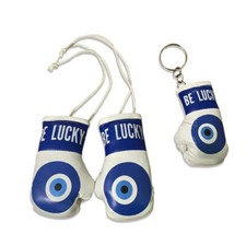 Evil Eye Gifts Nazar Car Mirror Mini Boxing Gloves & Keyring accessories Lucky
