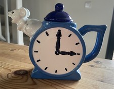 Danbury Mint Bob Hersey Collectable "Pots of Fun" "Tea Time" Mouse Clock Teapot