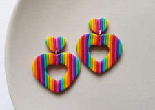 Handmade rainbow striped heart
