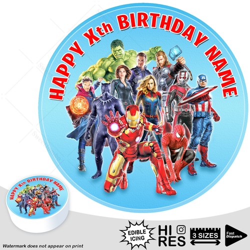 Marvel avengers cake - marvel, topper