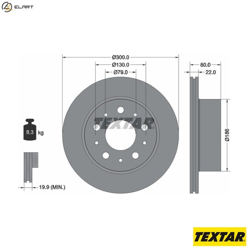 Brake disc 92284303 for - 2x,