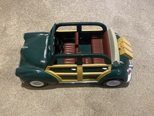 Vintage Sylvanian Families Green Car with Car Seat and Hamper Calico Critters