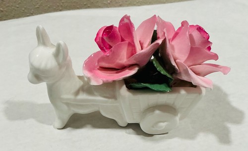 Fine bone china donkey - fine, cart
