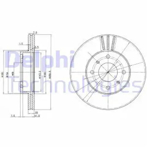 Brake disc vented bg2567 - brake,
