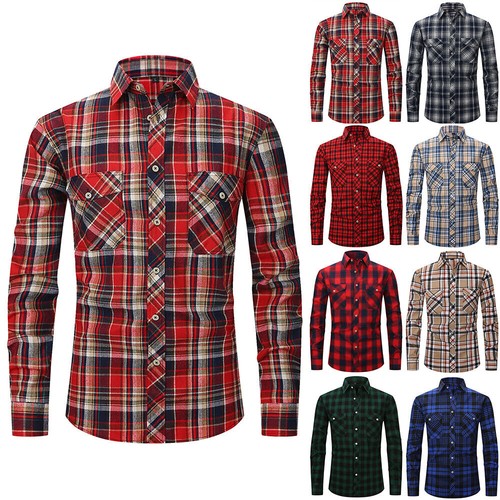 Mens long sleeve check shirts - long,