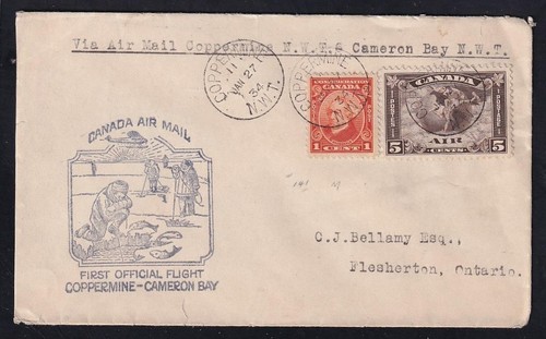Canada 1934 flight - , cover